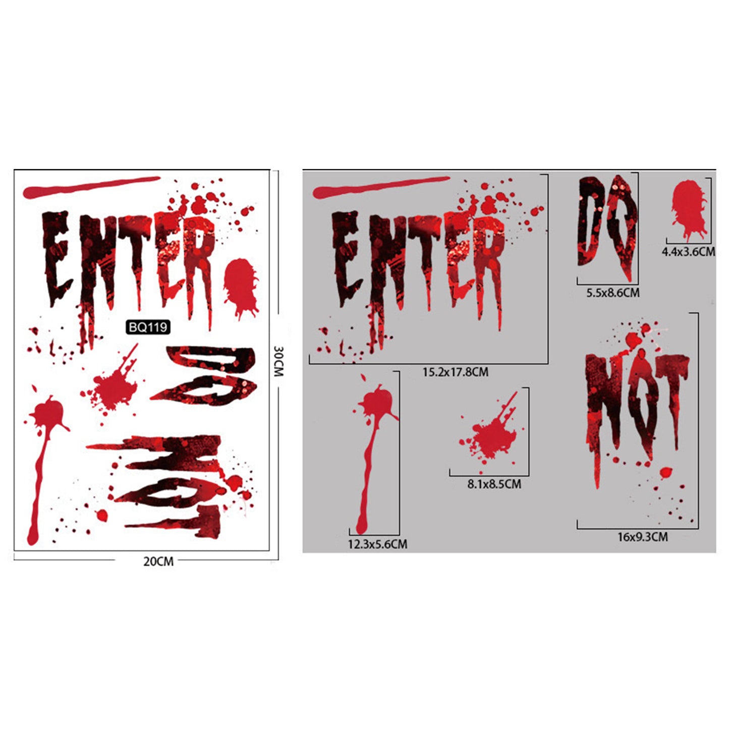 Halloween Haunted House Window Decoration Set of 5