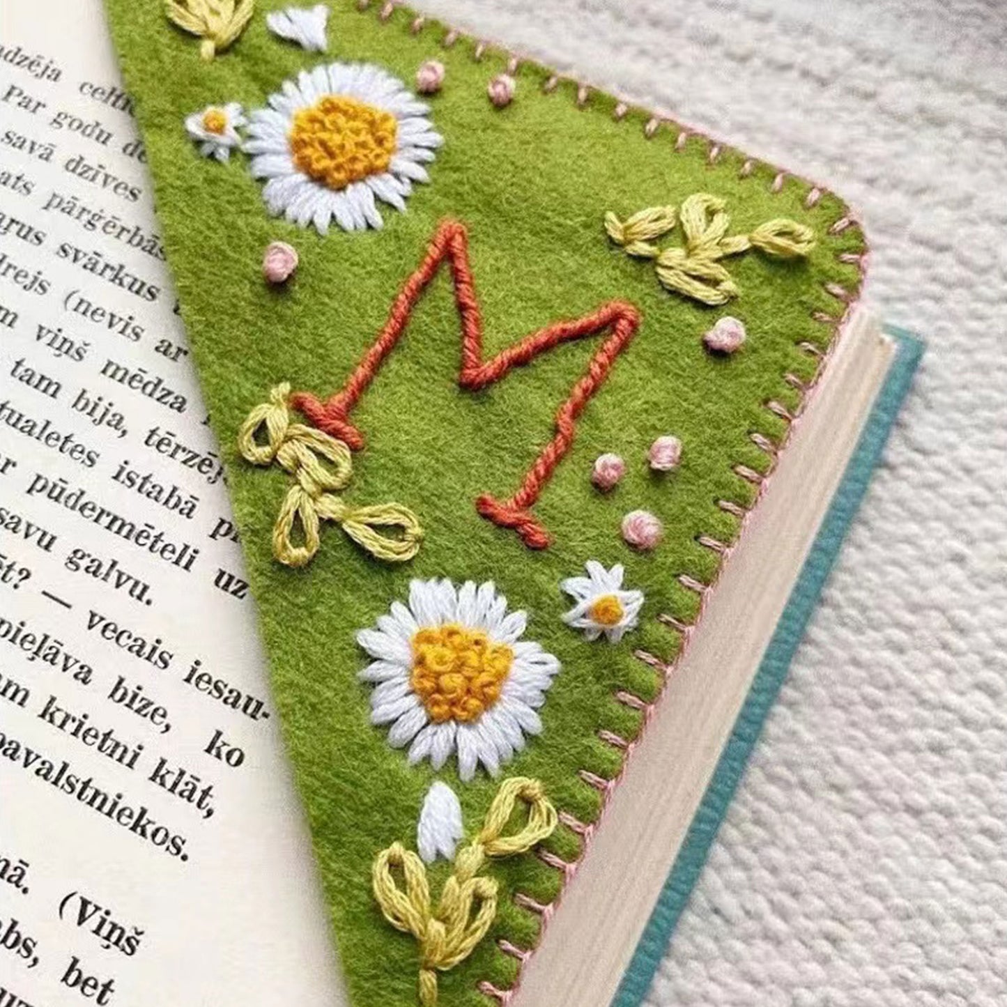 Personalized Embroidered Corner Bookmark