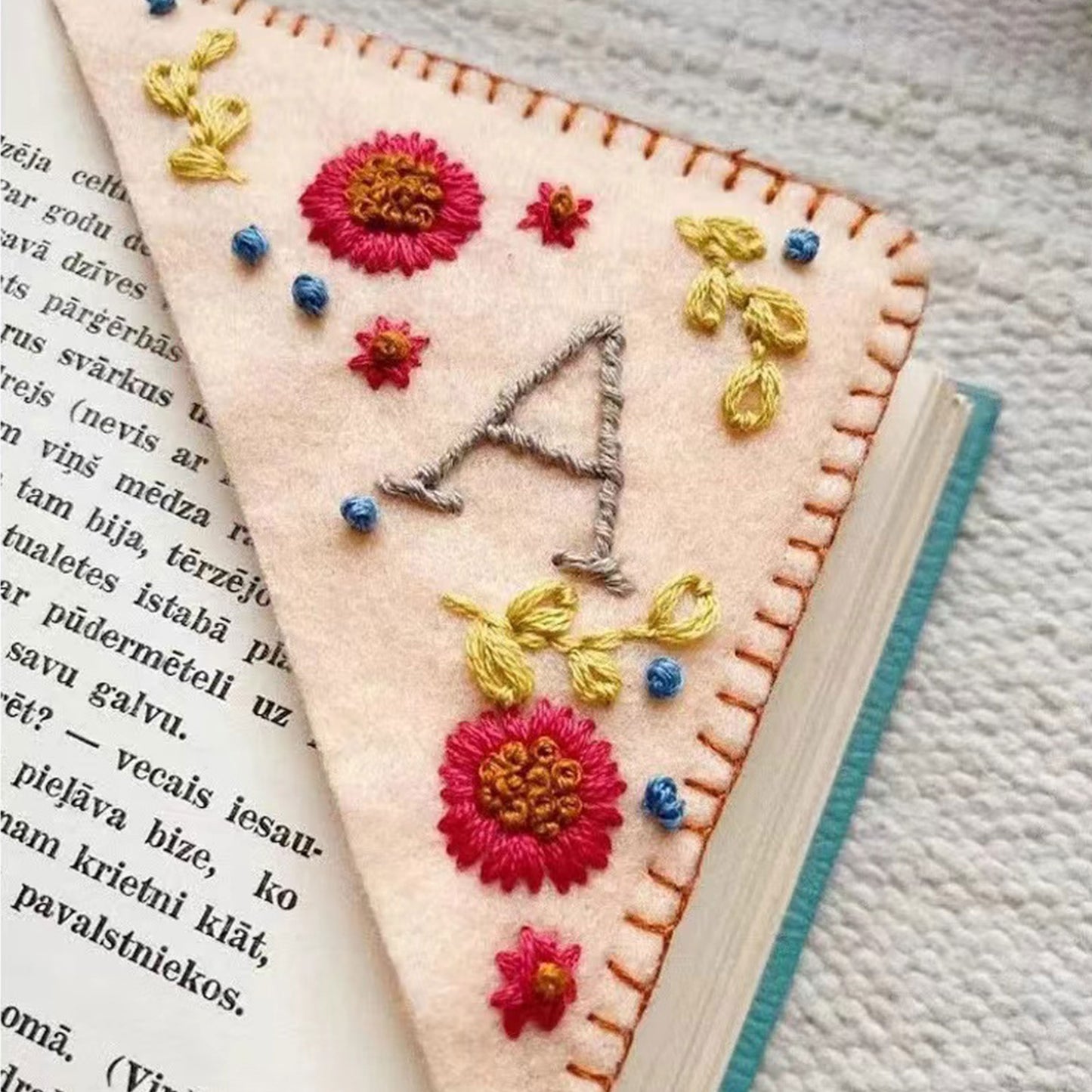 Personalized Embroidered Corner Bookmark