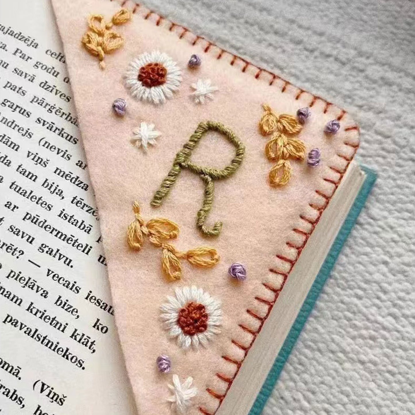 Personalized Embroidered Corner Bookmark
